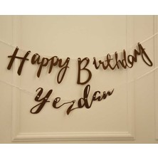 Kişiye Özel Craft Renkli Happy Birthday El Yazısı Banner