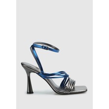 Platin Kadın Topuklu Sandalet