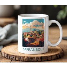 BB Design Safranbolu Tasarımlı Beyaz Seramik Baskılı Kupa Bardak 330 ml