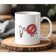 BB Design Dont Smoke Tasarımlı Beyaz Seramik Baskılı Kupa Bardak 330 ml