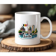 BB Design Berlin Tasarımlı Beyaz Seramik Baskılı Kupa Bardak 330 ml