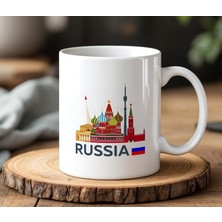 BB Design Russia Tasarımlı Beyaz Seramik Baskılı Kupa Bardak 330 ml