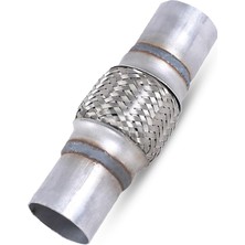 Egzoz Spiral Flex Borusu, 45MM*190MM,ÜNIVERSAL Tip, Paslanmaz Çelik Çift Örgülü