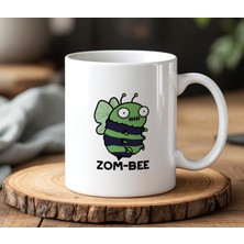 BB Design Zom-Bee Tasarımlı Beyaz Seramik Baskılı Kupa Bardak 330 ml