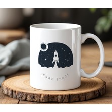 BB Design More Space Tasarımlı Beyaz Seramik Baskılı Kupa Bardak 330 ml