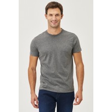 Karvon Bisiklet Yaka T-Shirt Gri Renk Erkek Tişört