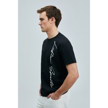 Lufian Justın Modern Grafik T- Shirt Siyah