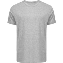Karvon Bisiklet Yaka T-Shirt Gri Renk Erkek Tişört