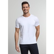 Karvon Bisiklet Yaka T-Shirt Beyaz Renk Erkek Tişört