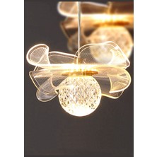 Kleopatra Model Gold Kaplama 3renk Metal Salon Mutfak Oturma Yatak Odası Modern LED Sarkıt Avize