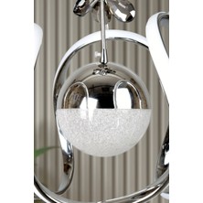 Clasy Model Krom Kaplama Metal Salon Mutfak Oturma Yatak Odası Modern LED Sarkıt Avize Beyaz Işık