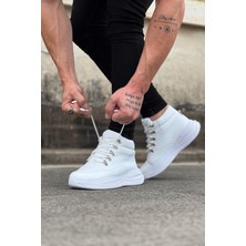 Moonvizyon  WG035 Beyaz Yüksek Taban Yarım Bilek Bot