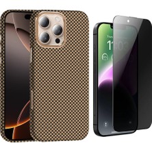 Vendas iPhone 15 Pro Max Kılıf Magsafe Şarj Özellikli Karbon Fiber Görünümlü Zore Gros Kapak + Hayalet Ekran Koruyucu