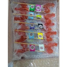 Horoz Şekeri (36'lı) Kutu Kırmızı Renk Karışık Meyve Aromalı Ahşap Saplı (12 Gr)