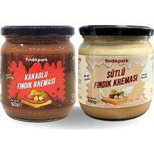 Fındıkpark Muhteşem 2li Kakaolu Fındık Kreması Sütlü Fındık Kreması %45 Fındık - 800 Gram