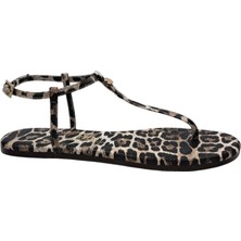 Tkees T8014 Leopar Desen Parmak Arası Kadın Sandalet