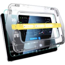 Tesla Model x Araç Multimedya Ekran Koruyucu Ar Oleofobik Uygulama Aparatlı  Premium Temperli Cam Ekran Koruyucu