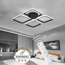 St Aydınlatma Finesse Siyah Kasa,03 Renk LED Işıklı,kumandalı,salon,oturma Odası,yatak Için LED Avize