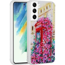 Zenith Works Samsung Galaxy S21 Fe Kılıf Simli Desenli Kamera Korumalı Parlak  Popy Kapak
