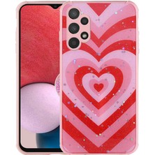 Galaxy A13 4g Kılıf Simli Desenli Kamera Korumalı Parlak  Popy Kapak