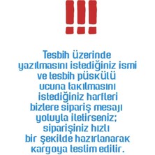 Kişiye Özel Isimli Tesbih - Oniks Doğal Taş Tesbih - Isimli Püsküllü Hediye Doğal Taş Tesbih-