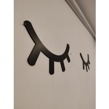 2'li Dekoratif Kirpik ( 30 x 16  cm  Siyah Mdf 3 mm )