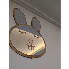 Tavşan Figürlü Çocuk Odası Dekoratif Pleksi Ayna 40 x 26  cm  Büyük Boy