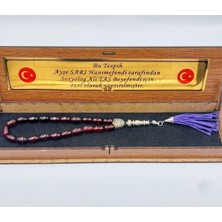 Kırmızı Bilek Boy Mor Püsküllü Ateş Kehribar Tesbih