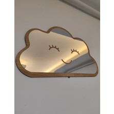 Bulut Figürlü Çocuk Odası Dekoratif Pleksi Ayna 40 x 25  cm  Büyük Boy