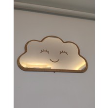 Bulut Figürlü Çocuk Odası Dekoratif Pleksi Ayna 40 x 25  cm  Büyük Boy
