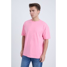 Velvoria Erkek Oversize Basic Bej Renk T-Shirt