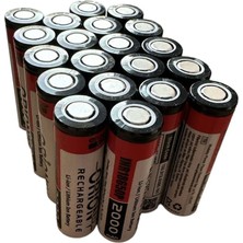 20 Adet 18650P 3.7V 2000MAH 15C Şarj Edilebilir Pil