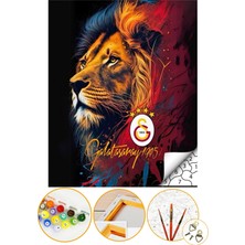 Sayılarla Boyama Numaralı Tuval Seti Fırça Boya Dahil 40X50CM - Aslan Cimbom