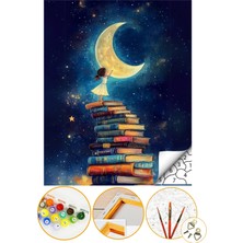 Sayılarla Boyama Numaralı Tuval Seti Fırça Boya Dahil 40X50CM - Kitap Deryası