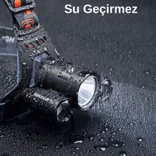 Multizone USB Şarjlı 3 Led'li Su Geçirmez Kamp Balıkçı Kafa Lambası Ayarlanabilir Işık
