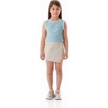 Beli Lastikli Fermuarlı Kız Çocuk Şort Etek