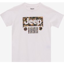 Jeep Baskılı Ekru Erkek Çocuk T-Shirt J5SB-TST7731