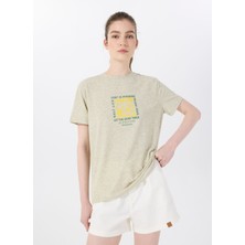 Discovery Expedition D5SL-TST3731 Mint Melanj Bisiklet Yaka Relaxed Baskılı Kadın T-Shirt