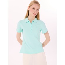 Discovery Expedition D5SL-TST3598 Mint Basic Düz Kadın Polo T-Shirt