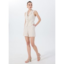 Fabrika Comfort Beyaz - Bej Kadın Yelek FC5SL-YLK0056