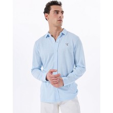 Fabrika Comfort Regular Fit Düğmeli Yaka Düz Açık Mavi Erkek Gömlek FC5SM-GML 2113