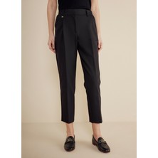 Brooks Brothers Normal Bel Standart Siyah Kadın Pantolon BBSS25FPT011