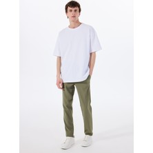 Altınyıldız Classics Bağlamalı Bel Normal Paça Slim Fit Yeşil Erkek Pantolon ACE001252275_YSL