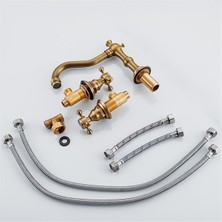 Alchemy Set Lavabo Musluğu Masa Üstü Sıcak ve Soğuk Kontrol Vanası Mikser Kolu Banyo Anahtarı D Montajı (Yurt Dışından)