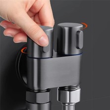 Alchemy Mini Çok Fonksiyonlu Musluk Pirinç 1 Giriş 2 Çıkış Çift Kontrol Çamaşır Makinesi Krom Musluk ve Tuvalet-C (Yurt Dışından)