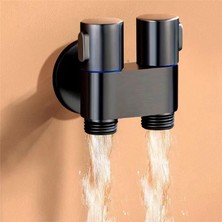 Alchemy Mini Çok Fonksiyonlu Musluk Pirinç 1 Giriş 2 Çıkış Çift Kontrol Çamaşır Makinesi Krom Musluk ve Tuvalet-C (Yurt Dışından)
