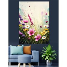 Ekart Çiçek Bahçesi Dekoratif Kanvas - Mdf Ahşap Tablo