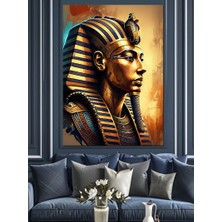 Ekart Mısır Firavunu Portresi Dekoratif Kanvas - Mdf Ahşap Tablo
