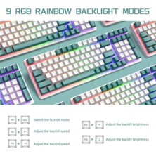 Rever Mekanik Oyuncu Klavyesi Red Switch Retro Dizayn 9 Işık Animasyonlu Rainbow LED Işıklı Gaming Klavye
