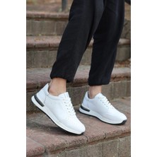 Alfeo Beyaz Cilt Garantili Bağcıklı  Deri Ortopedik Taban Erkek Günlük Sneaker Spor Ayakkabı ALFEO-3721